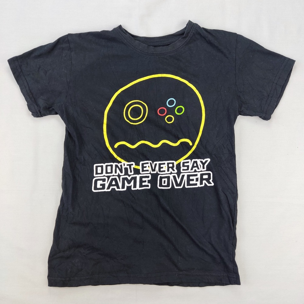 Brooklyn Vertical T-Shirt Youth 14/16 Black Don't Ever Say Game Over Graphic Tee